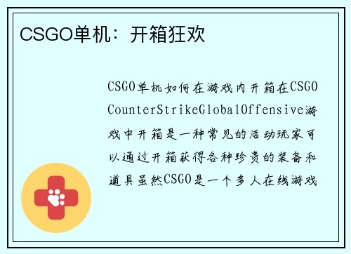 CSGO单机：开箱狂欢